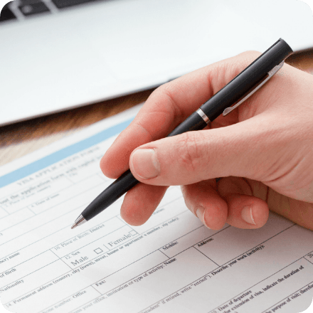 visa application composition with passport ps